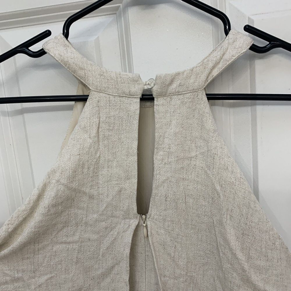 Sage The Label Women Sz S Sleeveless Romper Linen Layered Look High Neck Pockets - Picture 3 of 7